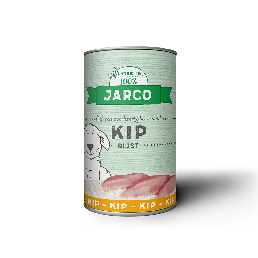heks lijn onderdelen Jarco hondenvoer kip/rijst blik 400 gr | Animal Center