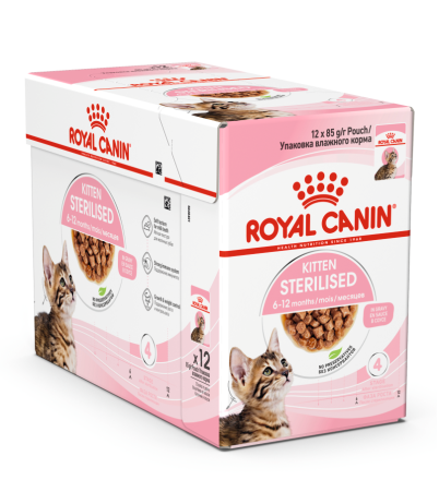 Meander rundvlees katje Royal Canin kattenvoer Kitten Sterilised Gravy 12 x 85 gr | Animal Center