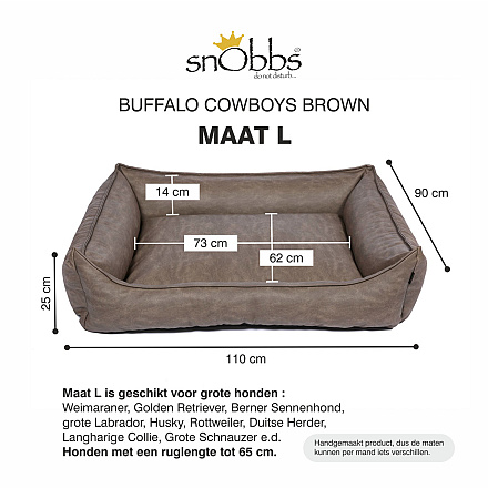 snObbs Orthopedische Hondenmand Buffalo Cowboys Brown