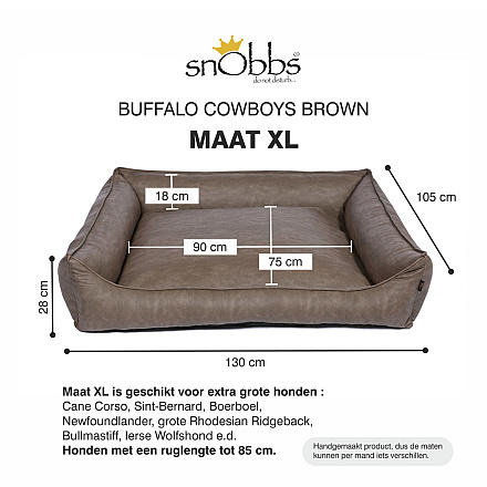 snObbs Orthopedische Hondenmand Buffalo Cowboys Brown