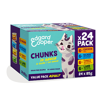 Edgard & Cooper Kattenvoer Adult Chunks 24 x 85 gr