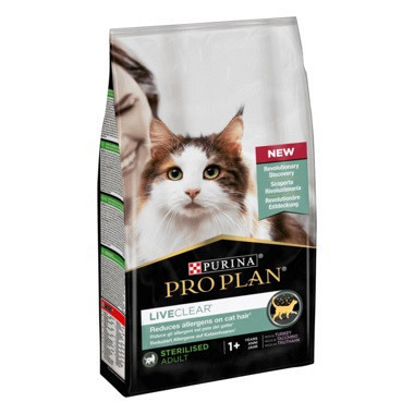 Pro Plan kattenvoer Liveclear Sterilised Adult Kalkoen 7 kg